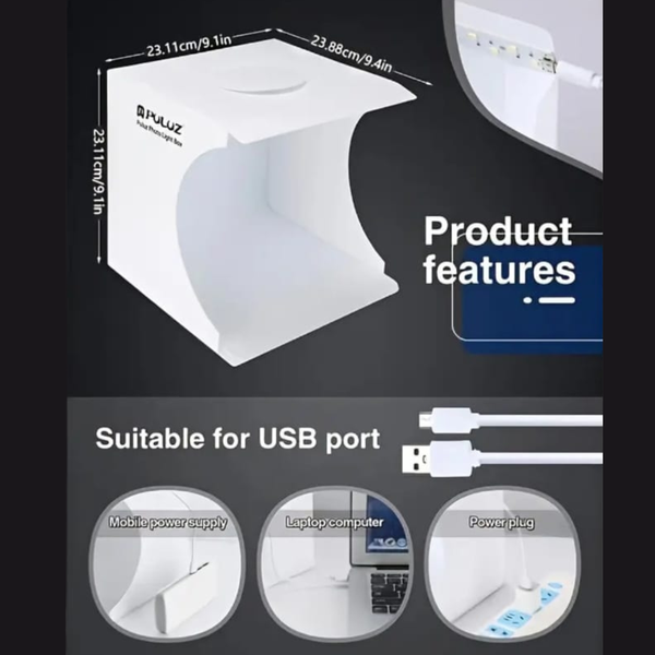 Compact 20cm White Mini Photo Studio